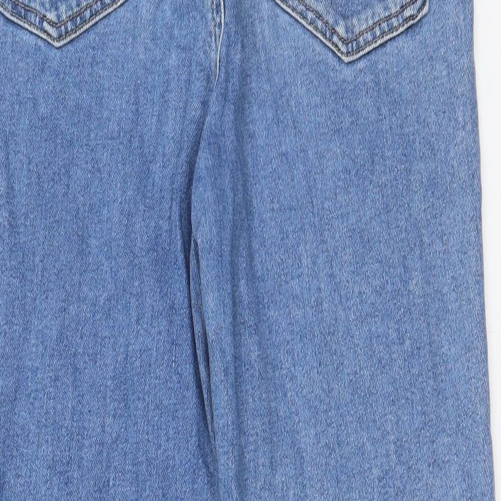 ASOS Womens Blue Cotton Straight Jeans Size 30 in L30 in Regular Button - Pockets