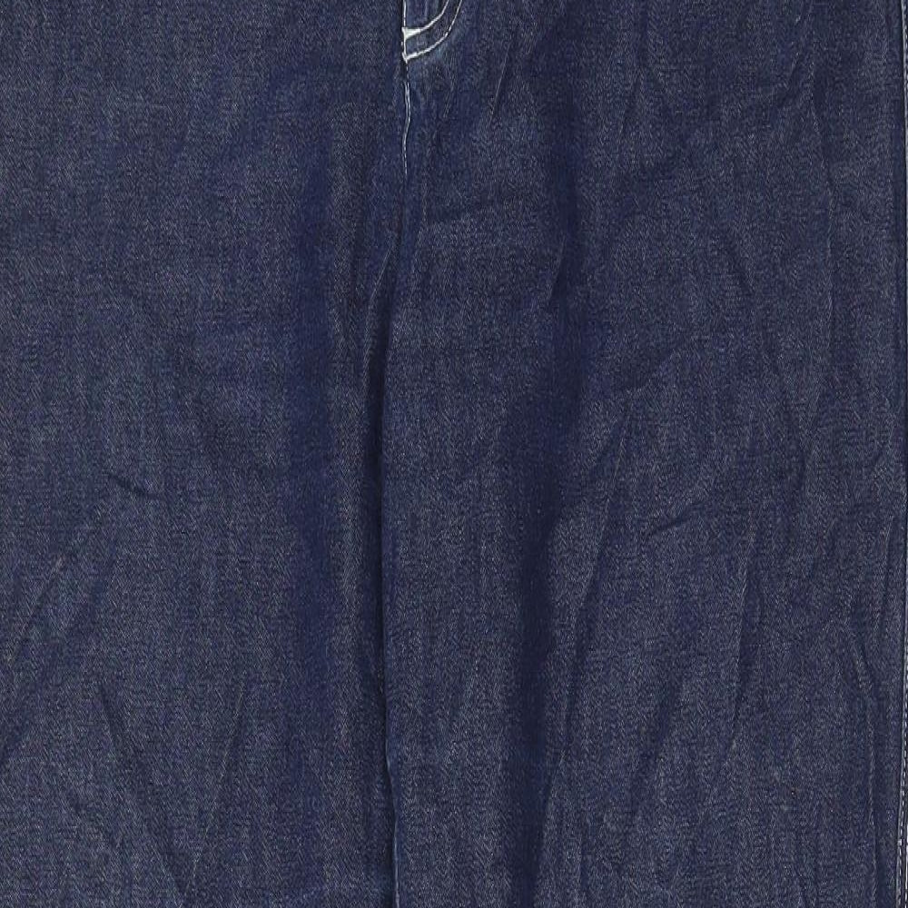 Liz Claiborne Womens Blue Cotton Straight Jeans Size 12 L31 in Regular Zip - Pockets