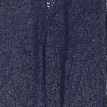 Liz Claiborne Womens Blue Cotton Straight Jeans Size 12 L31 in Regular Zip - Pockets