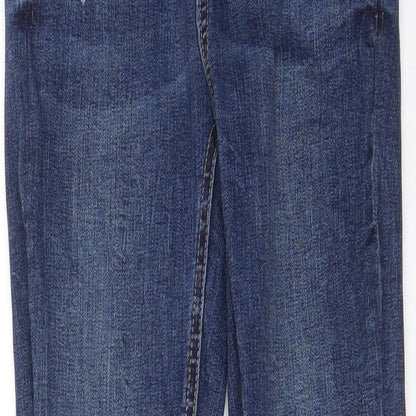 Denim & Co. Womens Blue Cotton Skinny Jeans Size 6 L27 in Regular Zip - Pockets