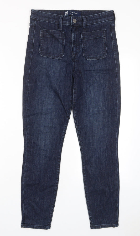 Gap Womens Blue Cotton Skinny Jeans Size 27 in L28 in Regular Zip - Pockets