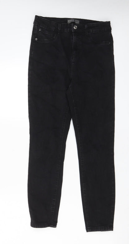 Denim & Co. Womens Black Cotton Skinny Jeans Size 12 L27 in Regular Zip - Pockets