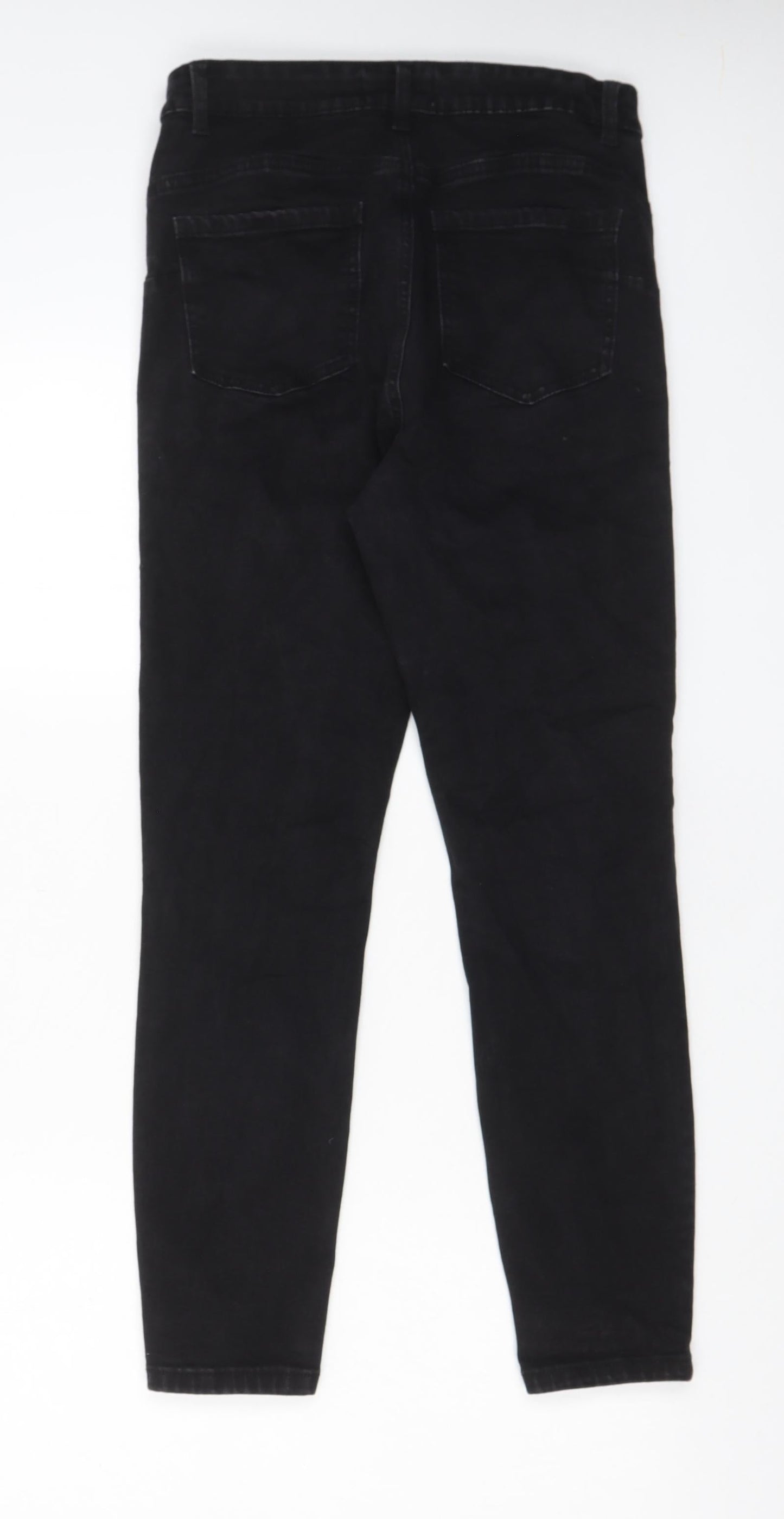 Denim & Co. Womens Black Cotton Skinny Jeans Size 12 L27 in Regular Zip - Pockets