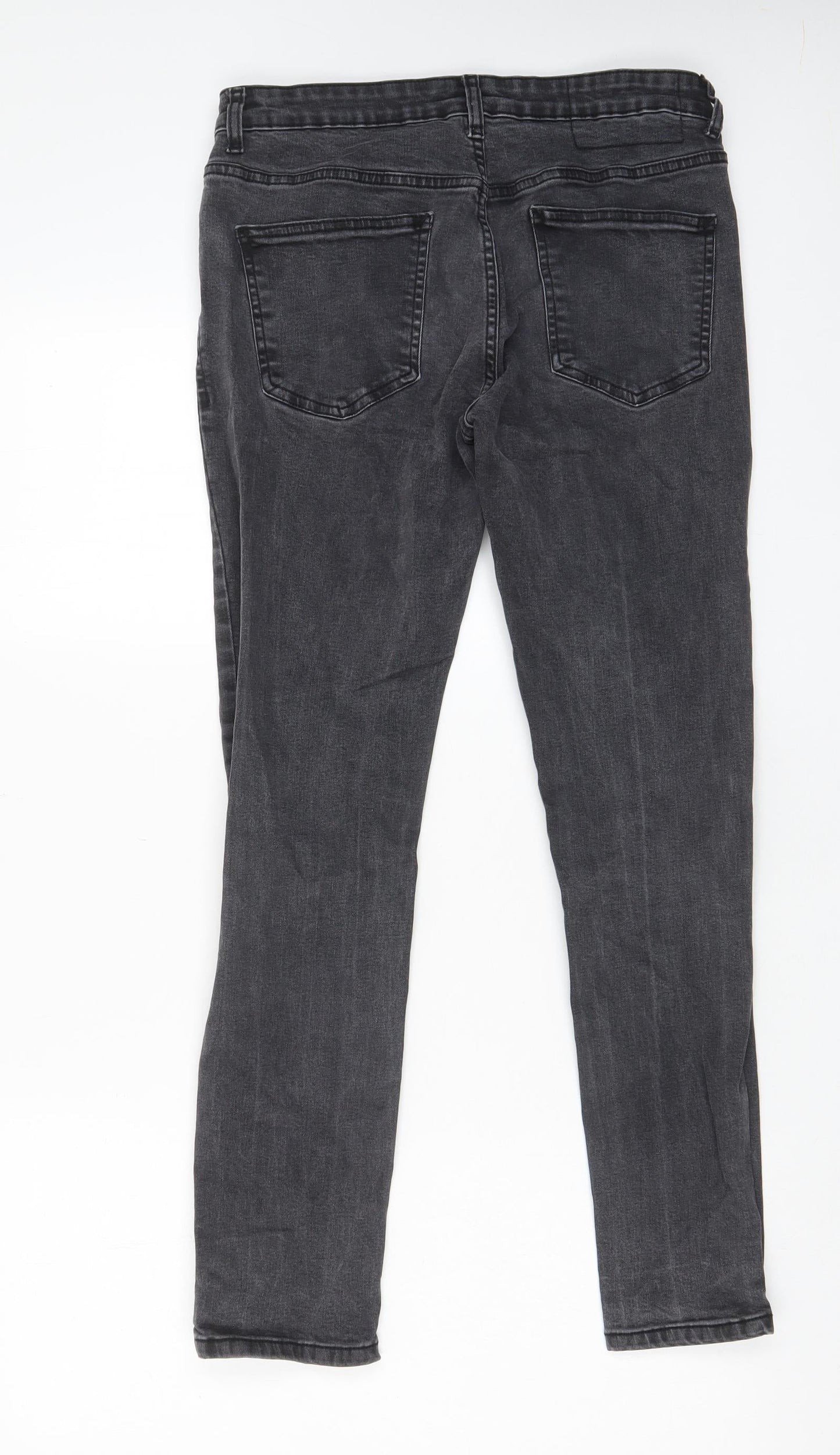 Denim & Co. Mens Grey Cotton Skinny Jeans Size 30 in L30 in Regular Button - Pockets