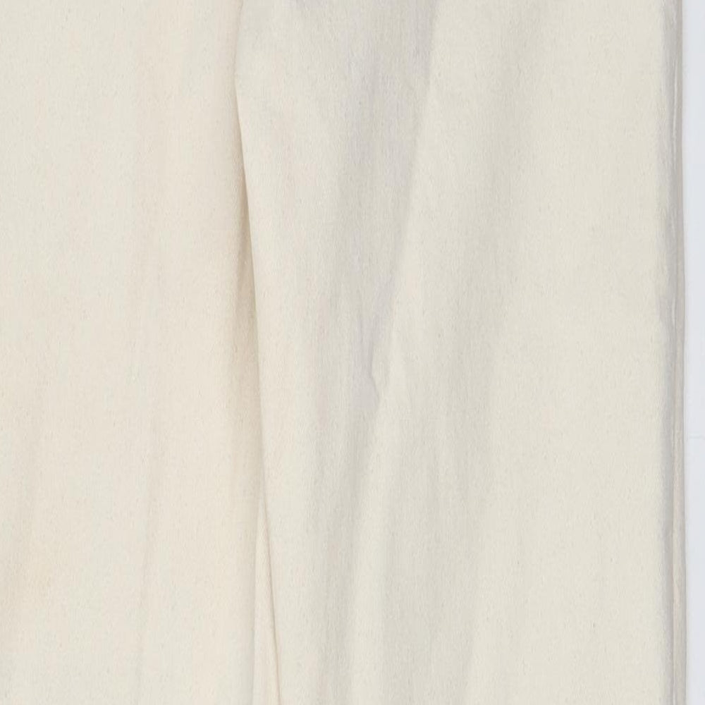 Mango Womens Beige Cotton Mom Jeans Size 8 L27 in Regular Zip - Pockets