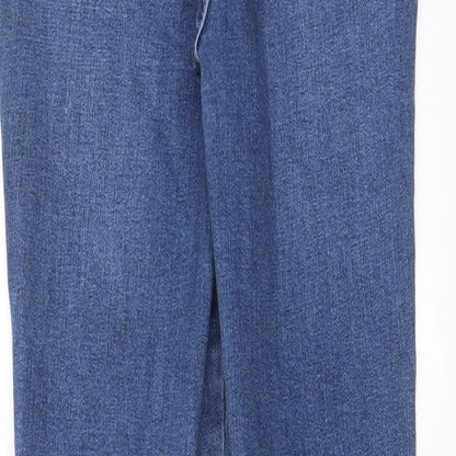 NEXT Womens Blue Cotton Skinny Jeans Size 10 L28 in Regular Zip - Pockets