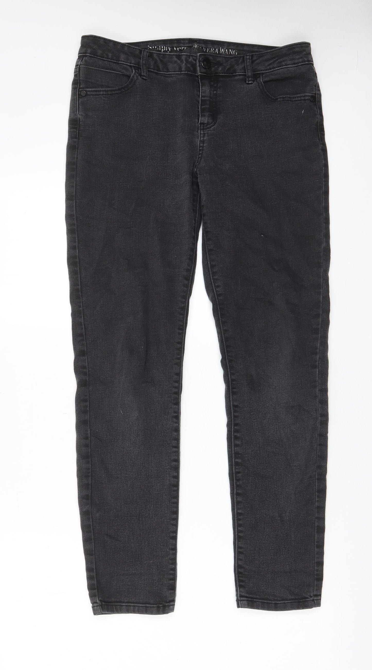 Simply Vera by Vera Wang Womens Grey Cotton Skinny Jeans Size 30 in L29 in Regular Zip - Pockets