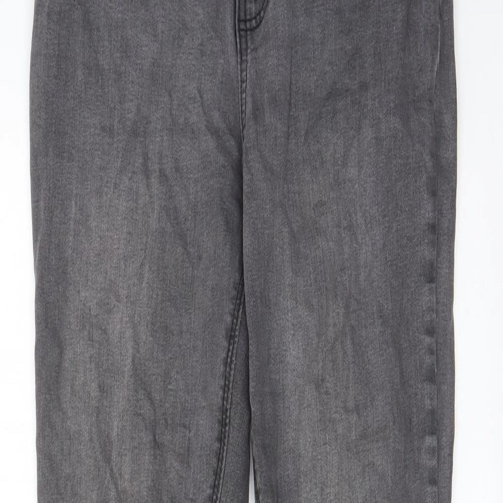 Denim & Co. Womens Grey Cotton Skinny Jeans Size 12 L29 in Regular Zip - Pockets