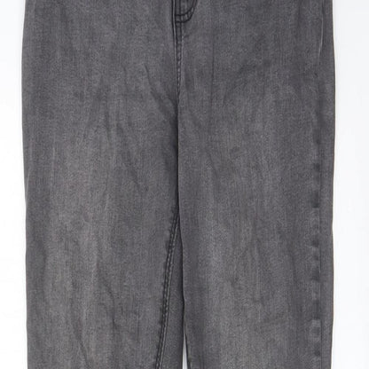 Denim & Co. Womens Grey Cotton Skinny Jeans Size 12 L29 in Regular Zip - Pockets