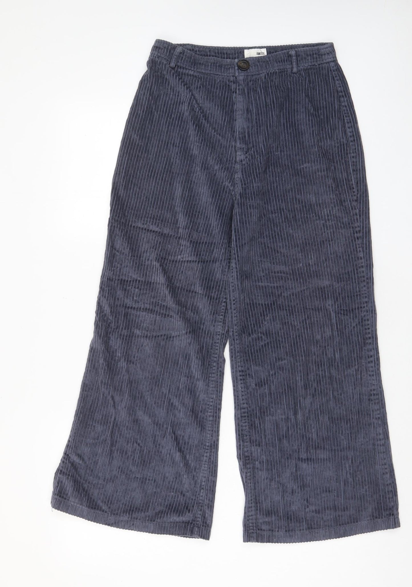 Amuse Womens Blue Cotton Trousers Size 26 in L26 in Regular Zip - Pockets