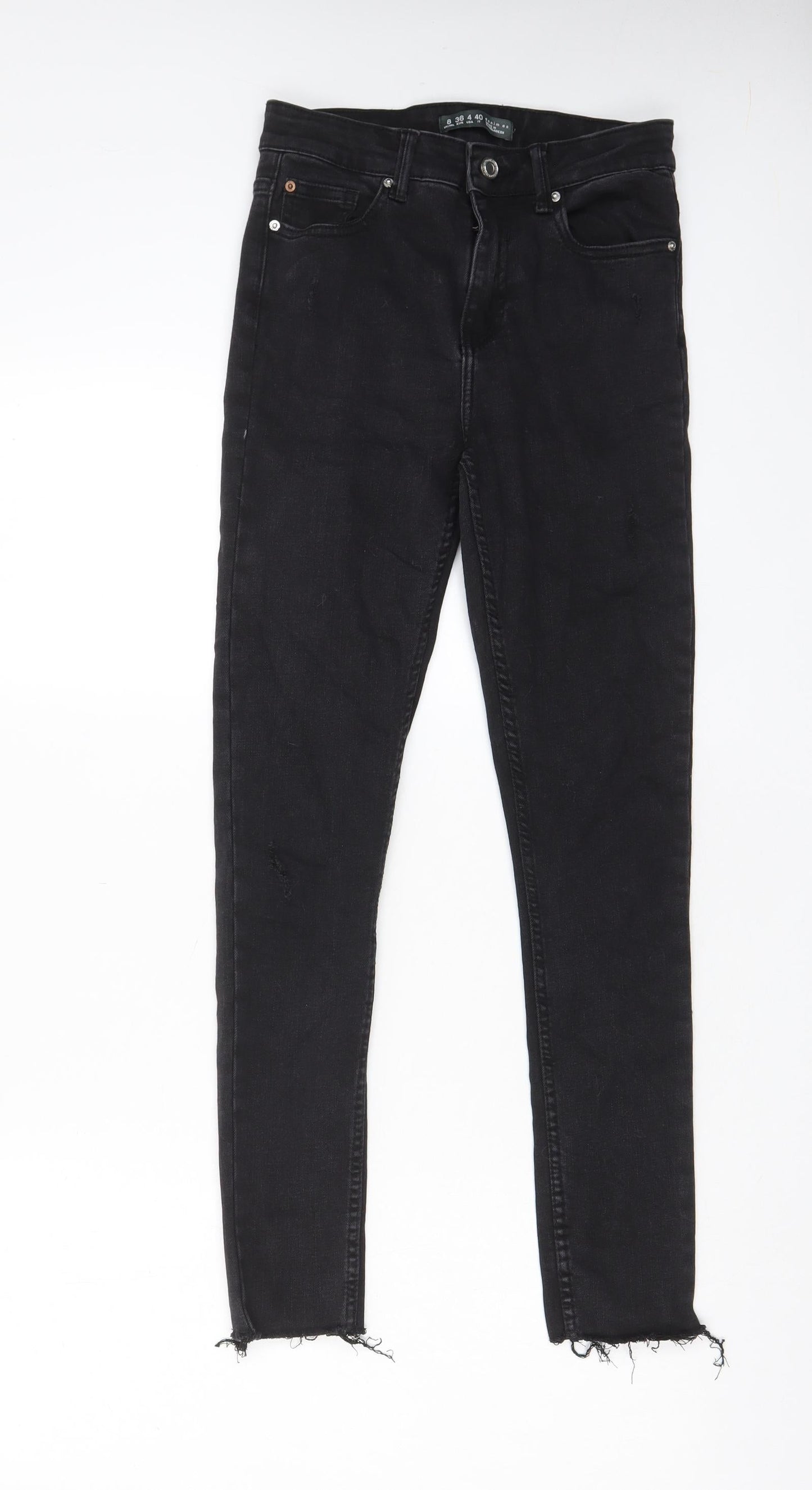 Denim & Co. Womens Black Cotton Skinny Jeans Size 8 L27 in Regular Zip - Pockets