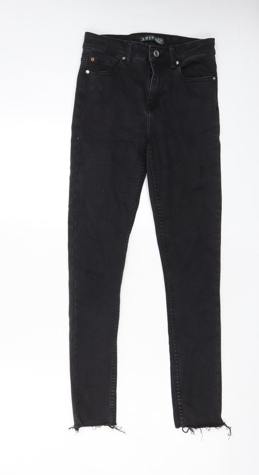 Denim & Co. Womens Black Cotton Skinny Jeans Size 8 L27 in Regular Zip - Pockets