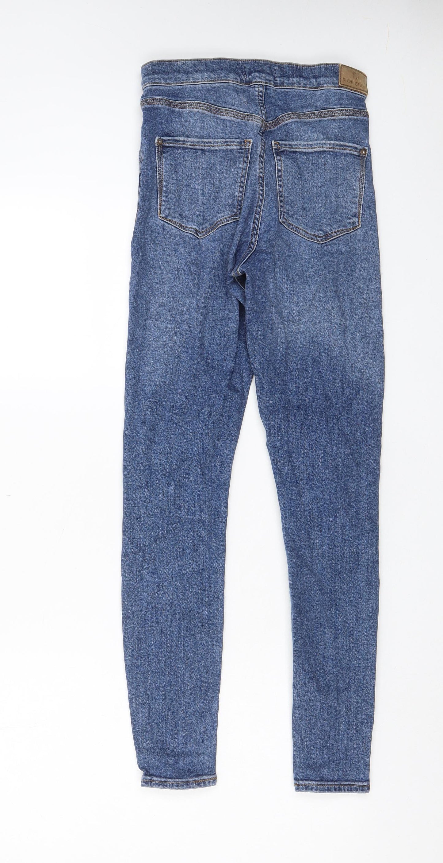 River Island Womens Blue Cotton Skinny Jeans Size 8 L26 in Regular Zip - Pockets