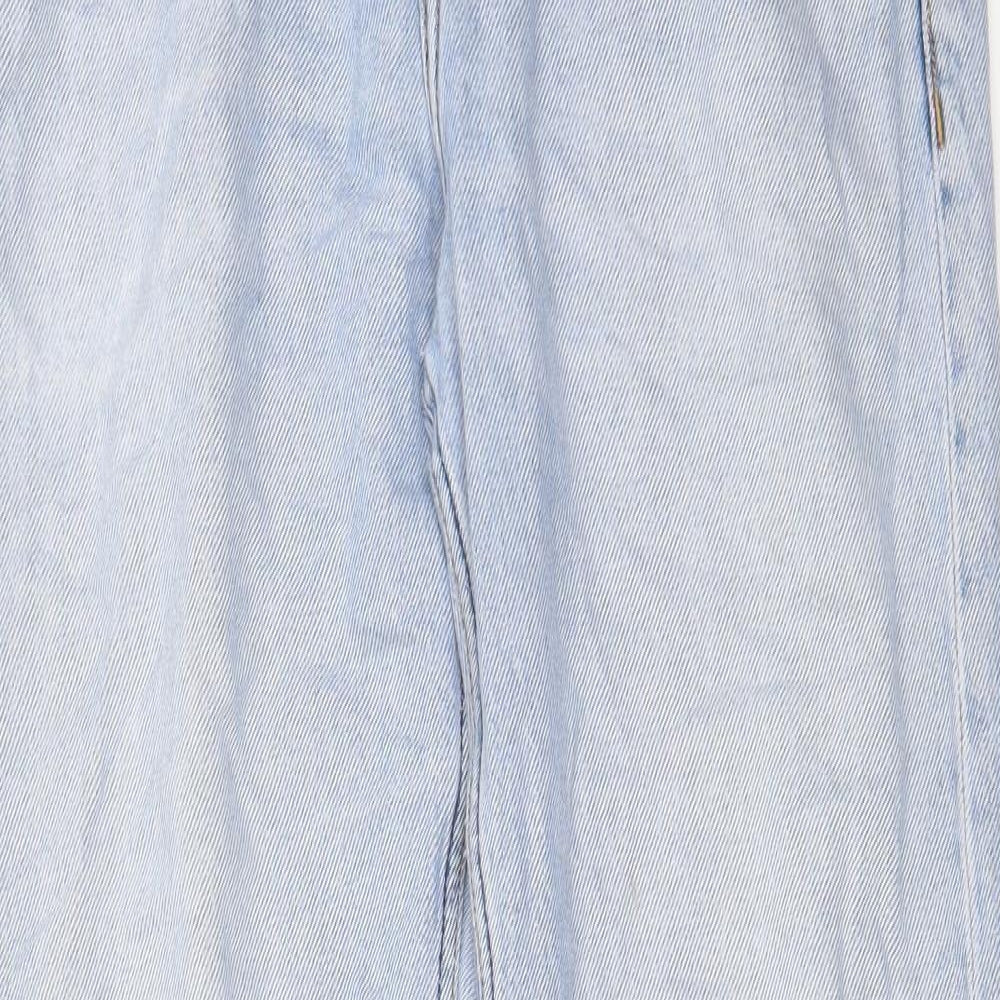 H&M Mens Blue Cotton Straight Jeans Size 30 in L30 in Relaxed Button - Pockets