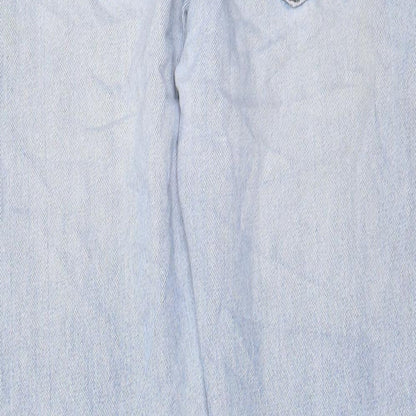 H&M Mens Blue Cotton Straight Jeans Size 30 in L30 in Relaxed Button - Pockets