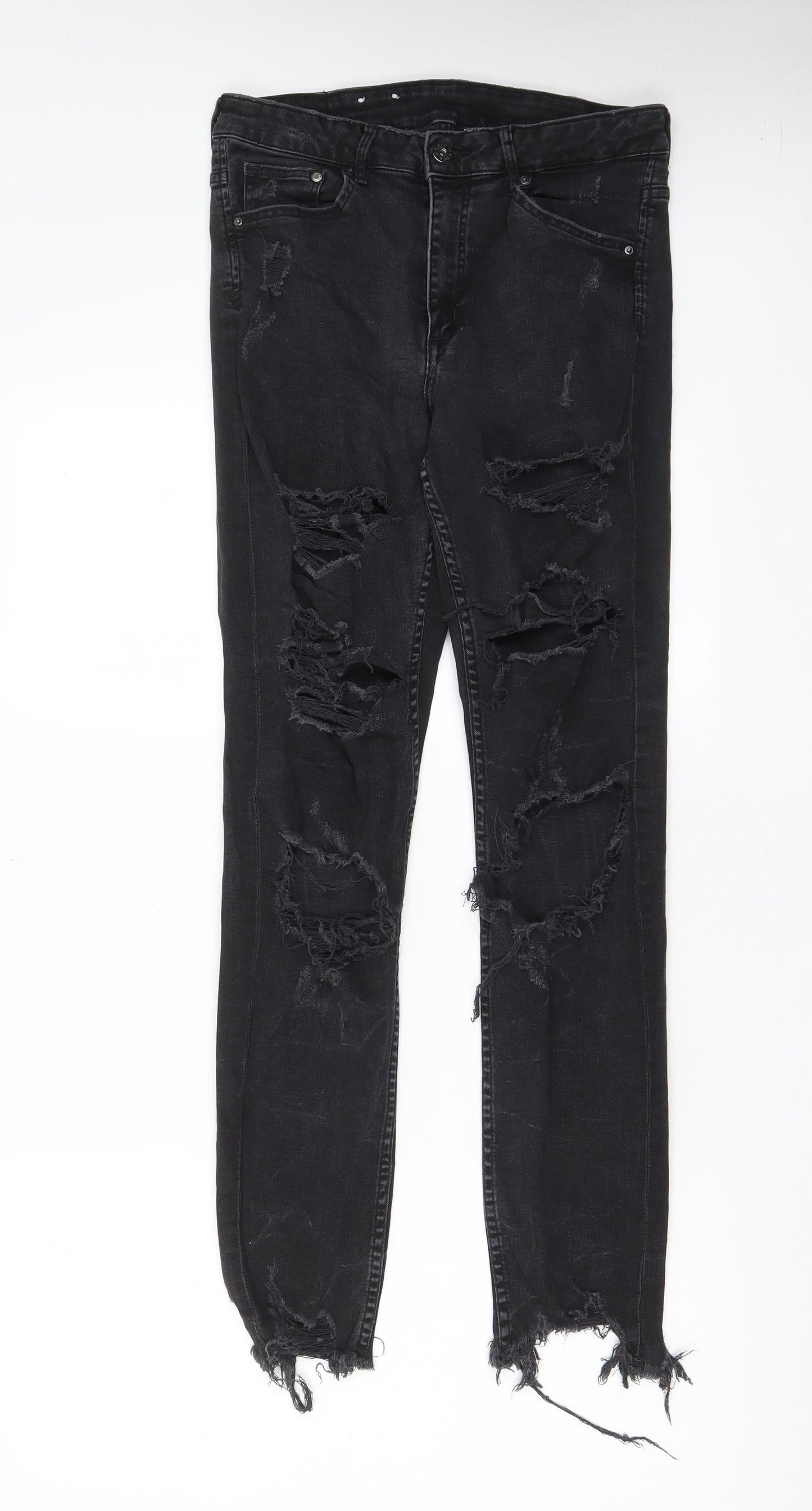 Womens UK Size 30 in H&M Regular Fit Skinny Black Jeans