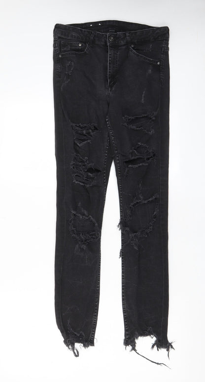 Womens UK Size 30 in H&M Regular Fit Skinny Black Jeans