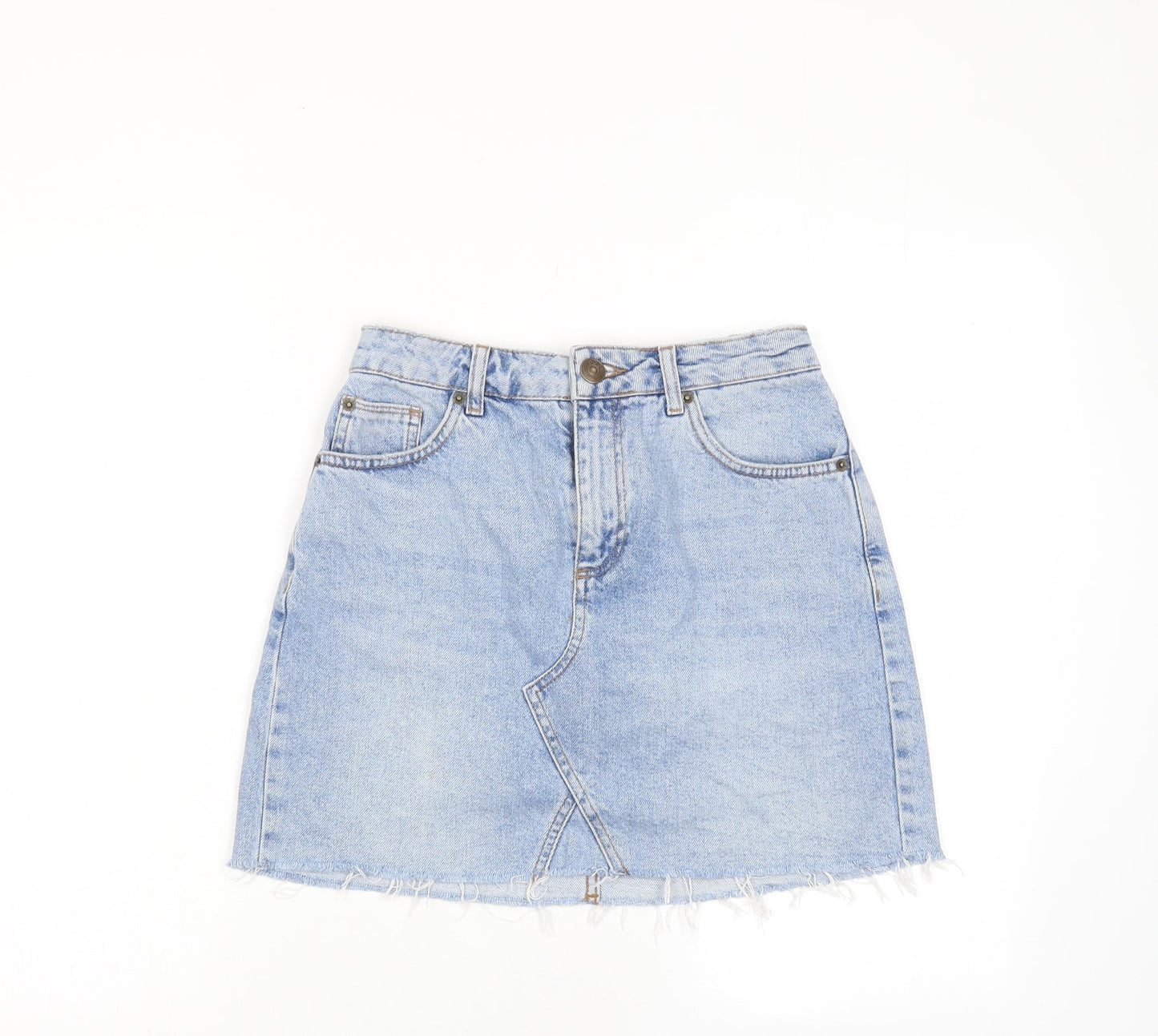 BDG Womens Blue Cotton A-Line Skirt Size 26 in Zip - Pockets