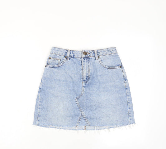 BDG Womens Blue Cotton A-Line Skirt Size 26 in Zip - Pockets