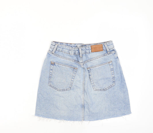 BDG Womens Blue Cotton A-Line Skirt Size 26 in Zip - Pockets