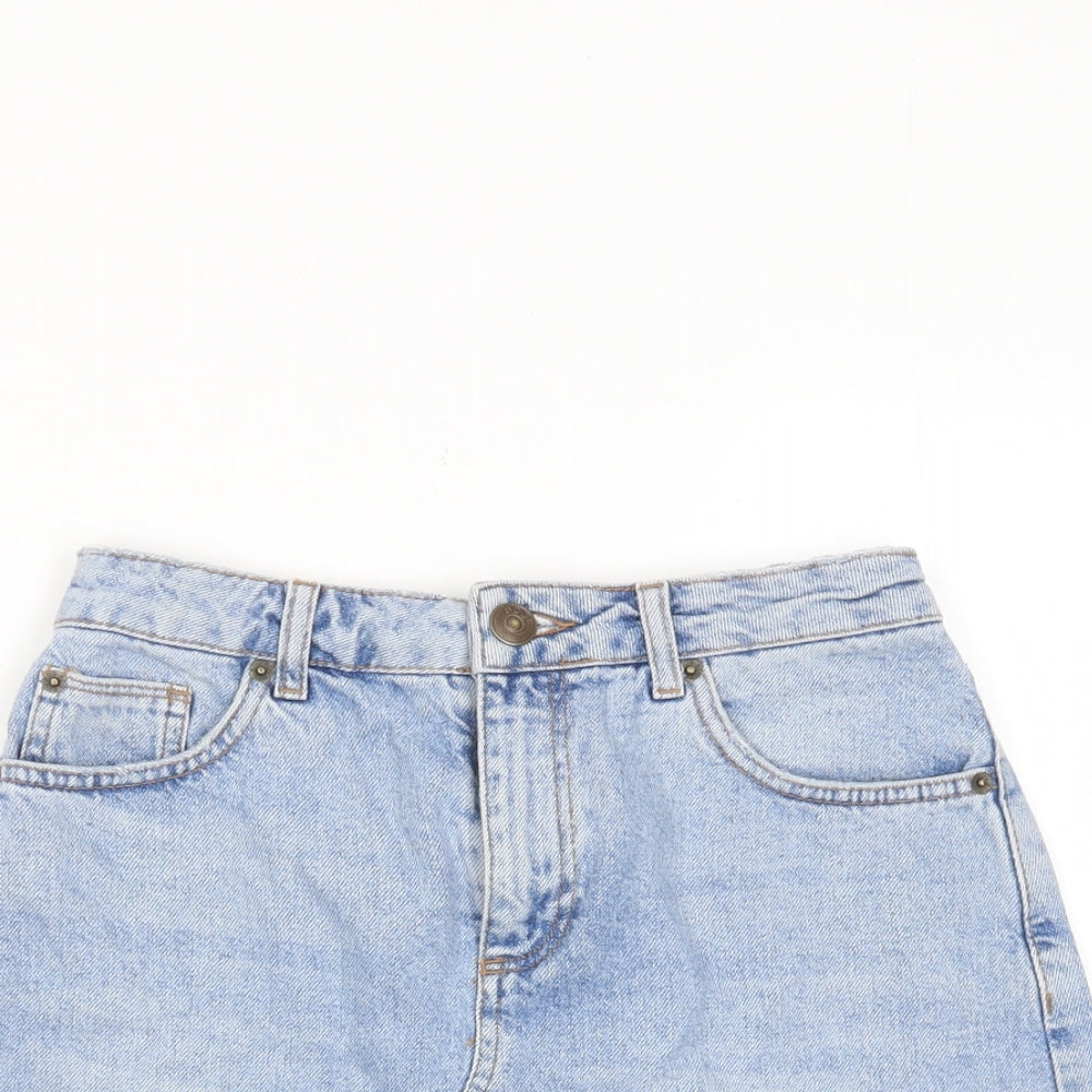 BDG Womens Blue Cotton A-Line Skirt Size 26 in Zip - Pockets