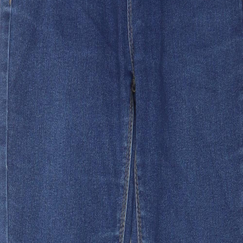 Denim & Co. Girls Blue Cotton Skinny Jeans Size 9-10 Years L23 in Regular Zip - Pockets, Adjustable waist