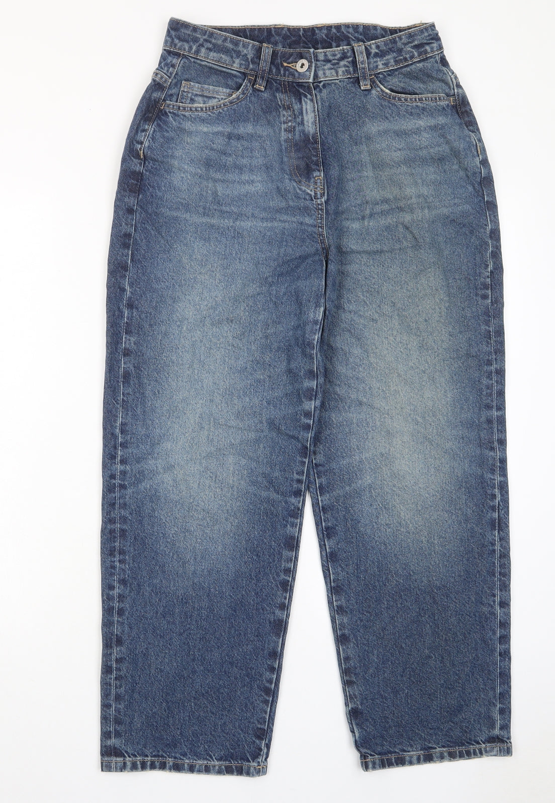 COLLUSION Womens Blue Cotton Straight Jeans Size 26 in L28 in Regular Zip - Pockets