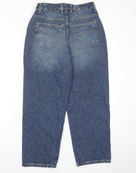 COLLUSION Womens Blue Cotton Straight Jeans Size 26 in L28 in Regular Zip - Pockets