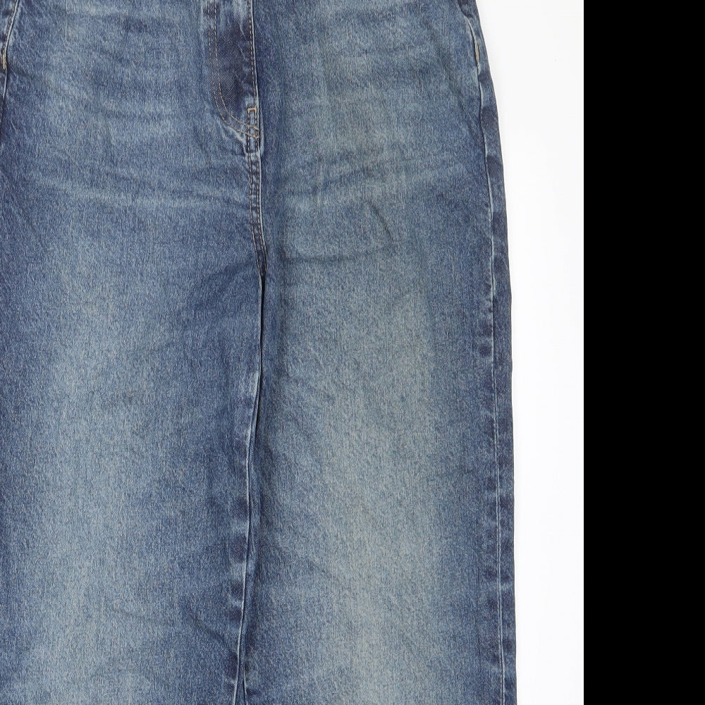 COLLUSION Womens Blue Cotton Straight Jeans Size 26 in L28 in Regular Zip - Pockets