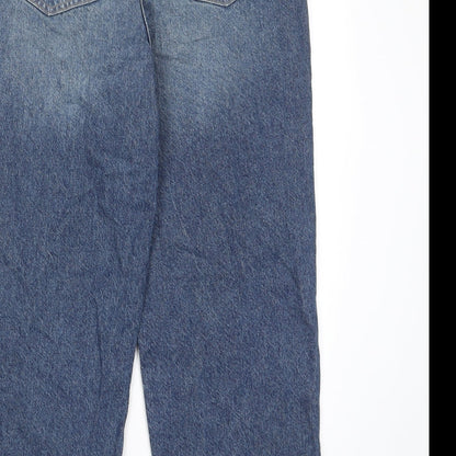 COLLUSION Womens Blue Cotton Straight Jeans Size 26 in L28 in Regular Zip - Pockets