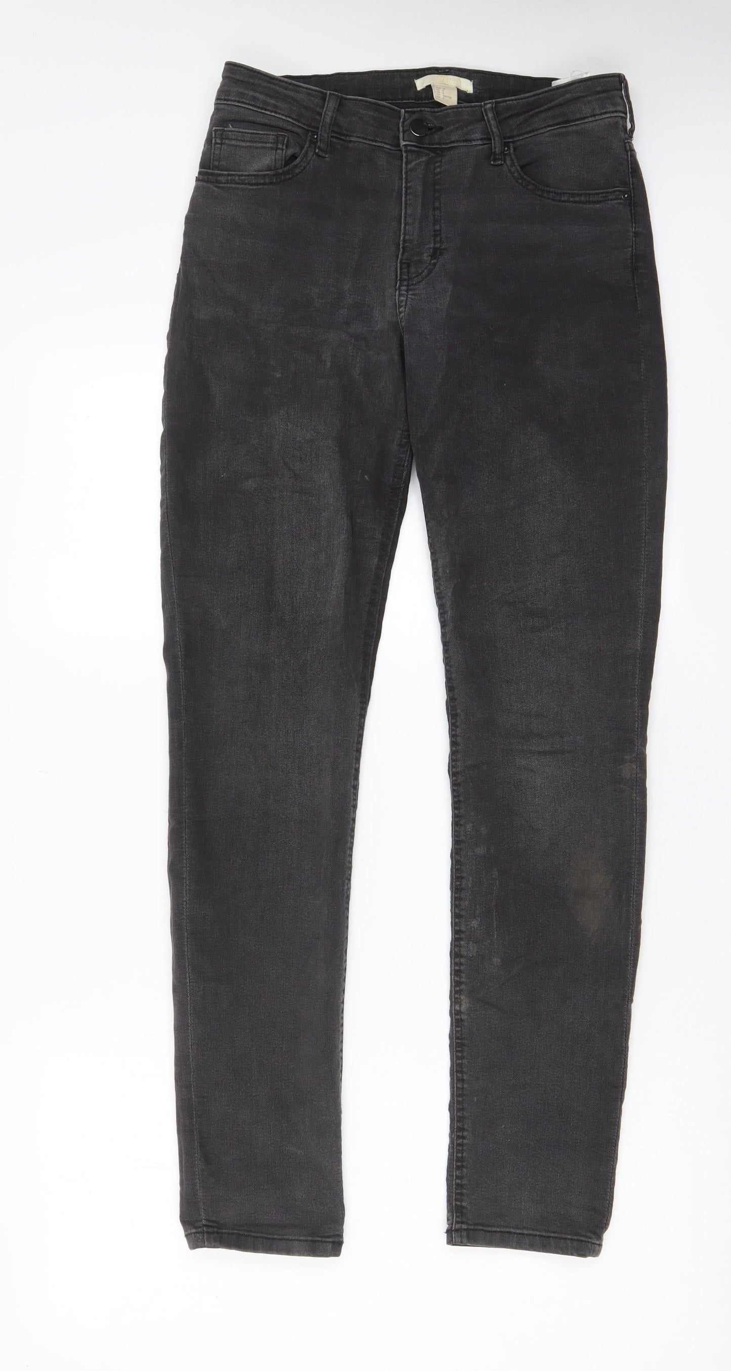 Womens UK Size 10 H&M Regular Fit Skinny Grey Jeans
