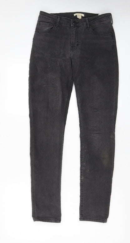 Womens UK Size 10 H&M Regular Fit Skinny Grey Jeans