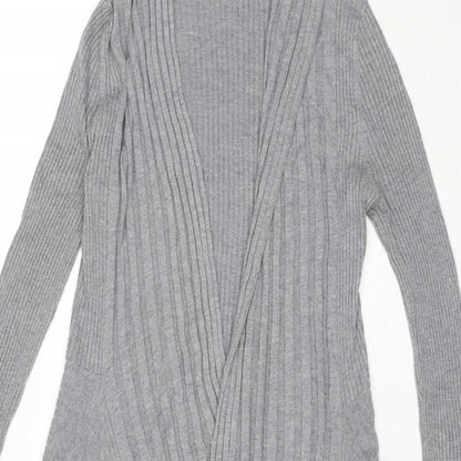 Marks and Spencer Womens Grey V-Neck Polyamide Cardigan Jumper Size 10