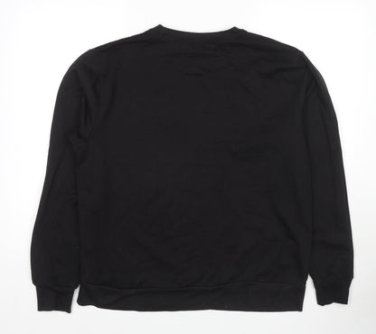 Mens UK Size S Boohoo Black Pullover Sweatshirt