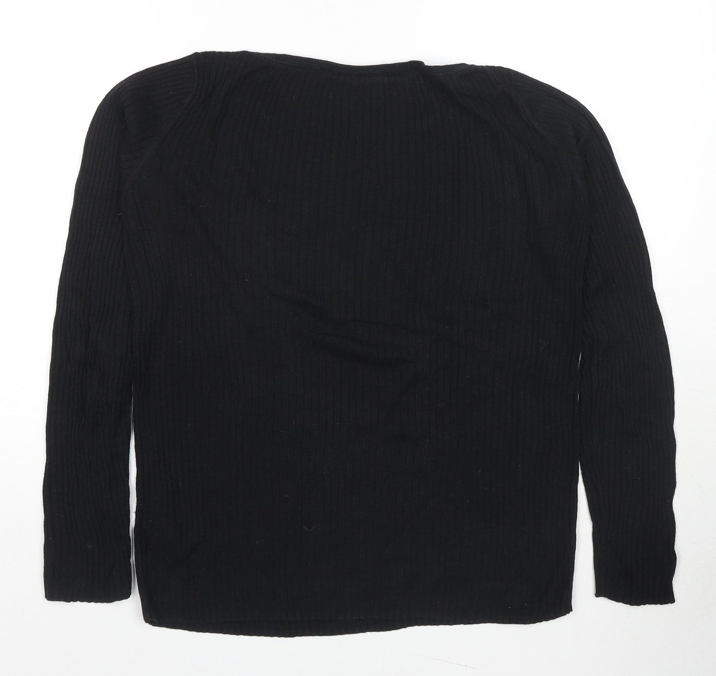 Gap Womens Black Round Neck Cotton Pullover Jumper Size S