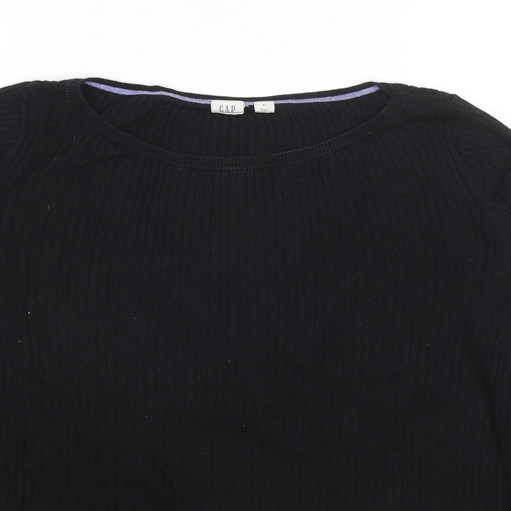 Gap Womens Black Round Neck Cotton Pullover Jumper Size S