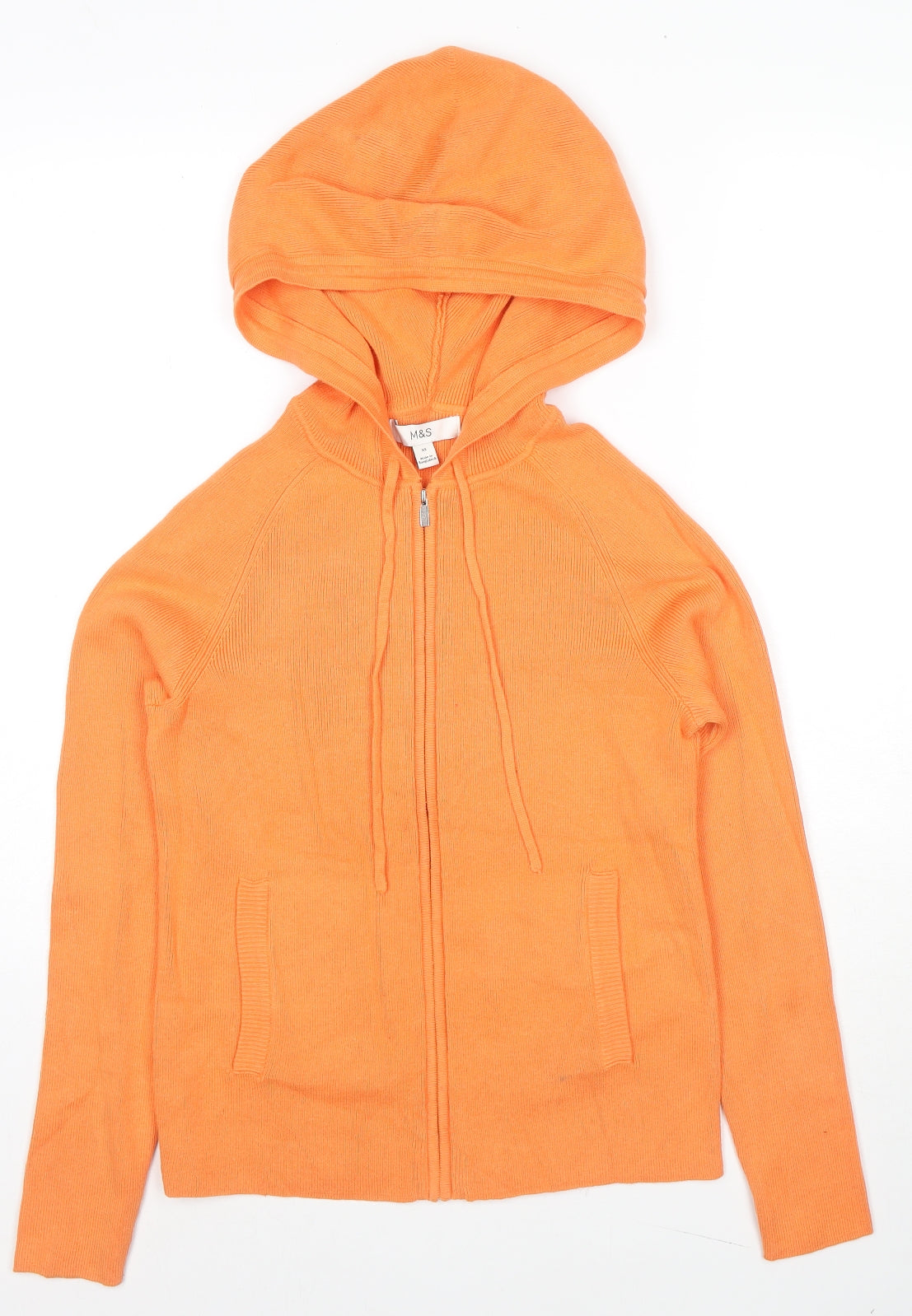 Womens UK Size XS Marks and Spencer Orange Full Zip Hoodie