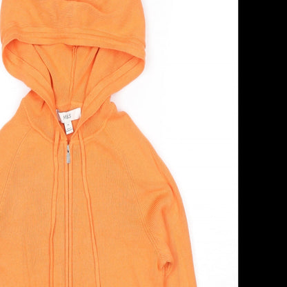 Womens UK Size XS Marks and Spencer Orange Full Zip Hoodie