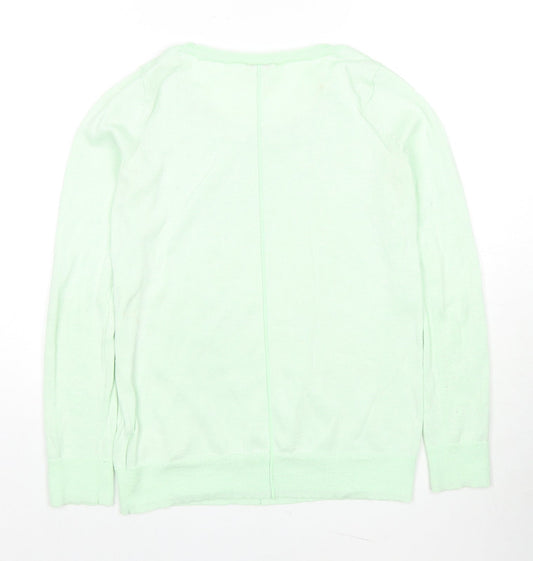 Gap Womens Green Round Neck Polyester Pullover Jumper Size S