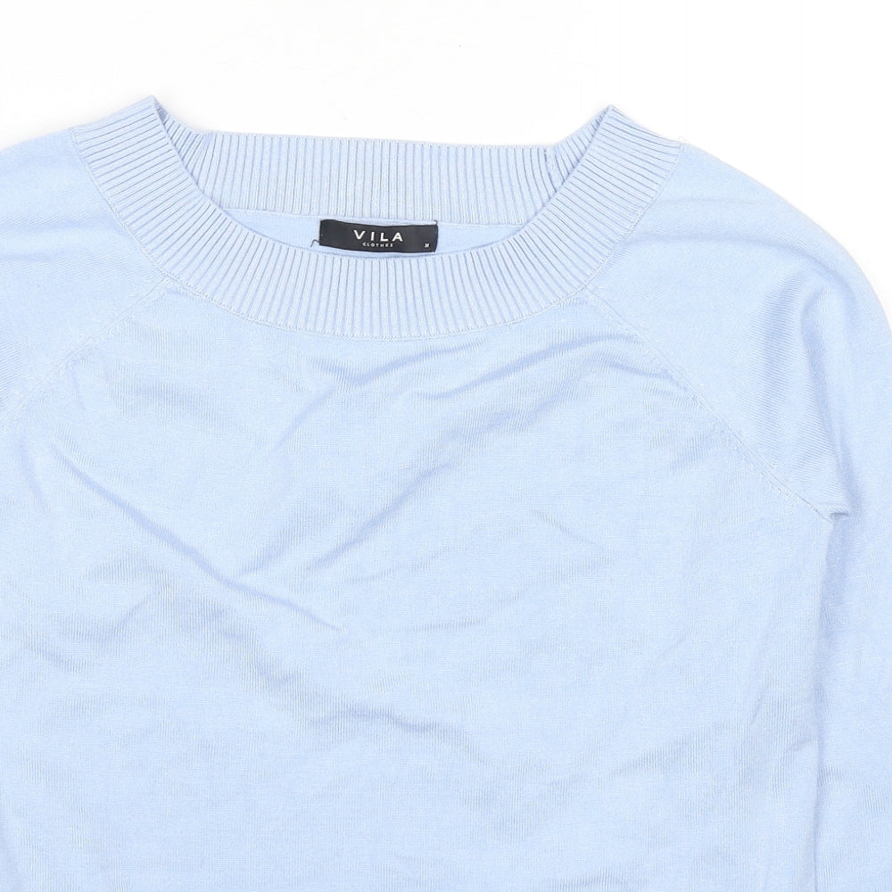 Womens UK Size M VILA Blue Pullover Jumper