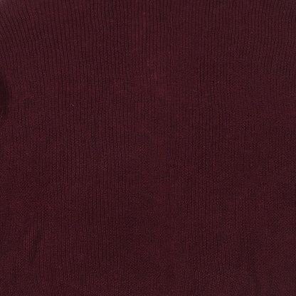 Mango Womens Red V-Neck Acrylic Cardigan Jumper Size XS