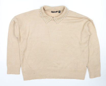Womens UK Size L Brave Soul Beige Pullover Jumper