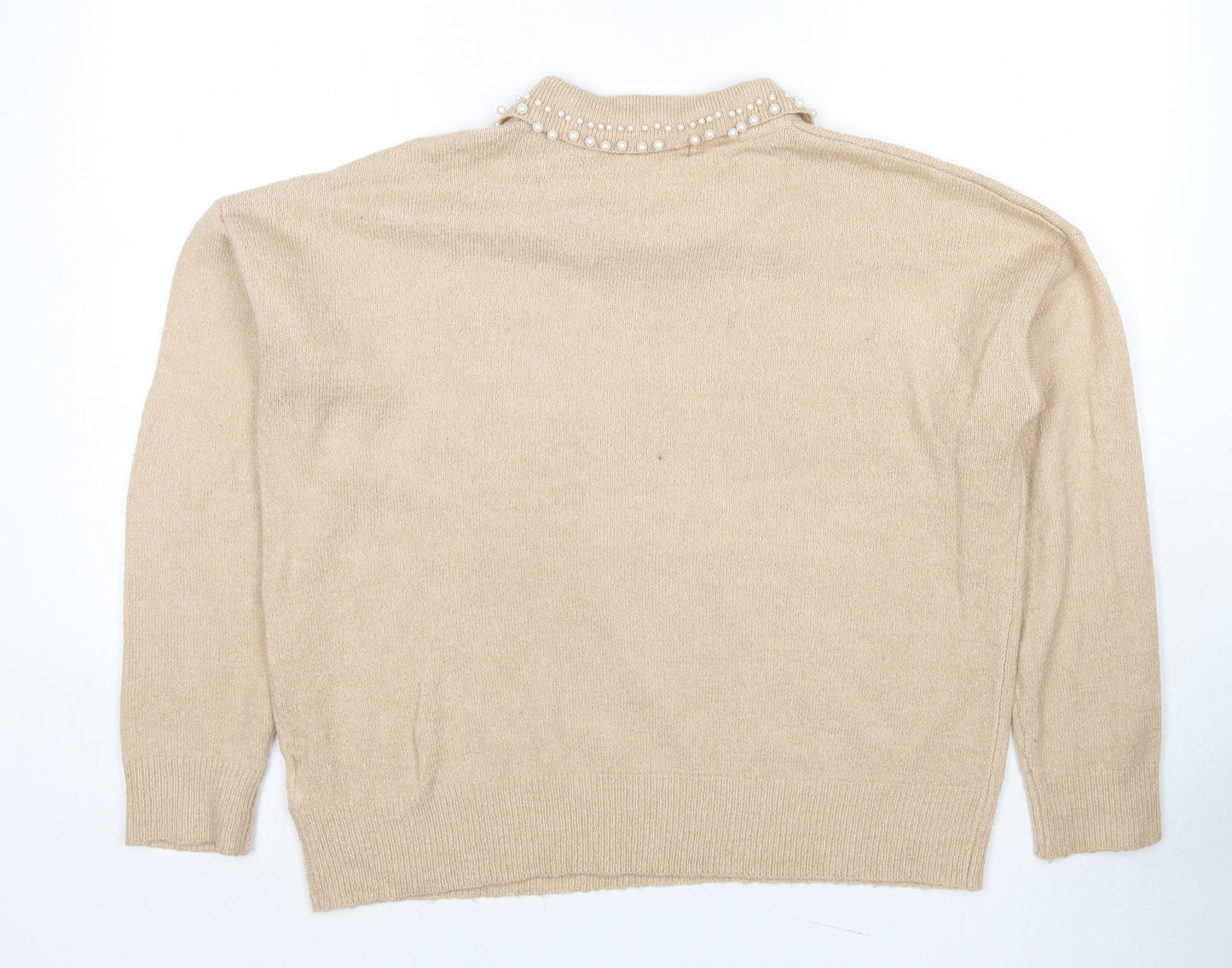 Womens UK Size L Brave Soul Beige Pullover Jumper