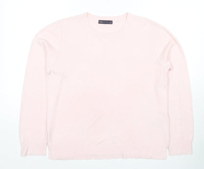 Marks and Spencer Womens Pink Round Neck Acrylic Pullover Jumper Size 14