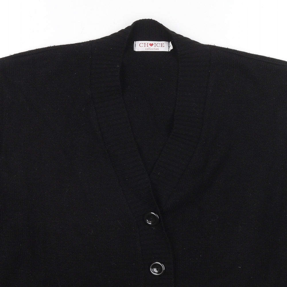 Womens UK Size L Choice Black Cardigan Jumper