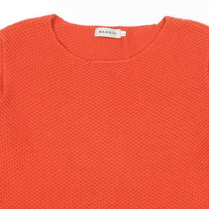 Womens UK Size L BASSINI Orange Pullover Jumper