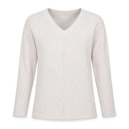 Jeffrey Banks Womens Beige V-Neck Polyester Pullover Jumper Size 8 - Size 8-10
