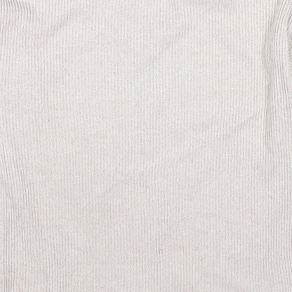 Jeffrey Banks Womens Beige V-Neck Polyester Pullover Jumper Size 8 - Size 8-10