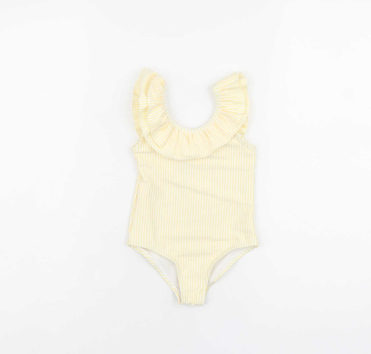 Marks and Spencer Girls Yellow Striped Polyester Bodysuit Outfit/Set Size 12-18 Months Pullover - Swimming Costume