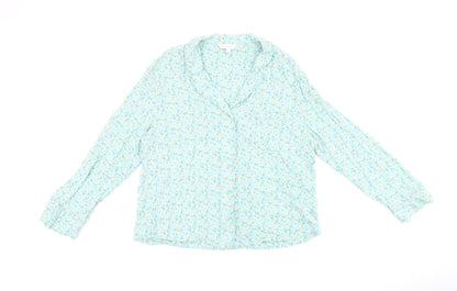 Womens UK Size 14 Marks and Spencer Blue Basic Button-Up